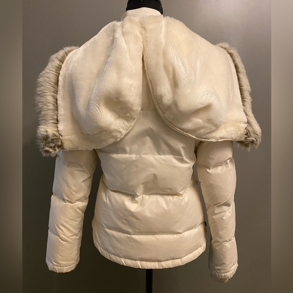 Triple Five Soul White Fur Hoodie Waterproof Puff Bomber Coat Parka Jacket XS - Picture 5 of 7